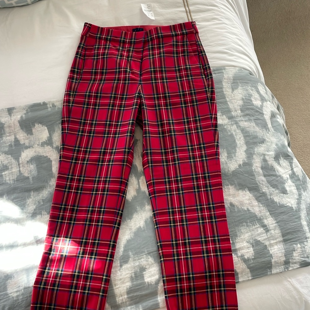 J crew mercantile tartan plaid pants EUC size 6